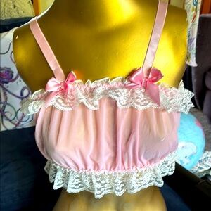 Pink Lace Trim Camisole